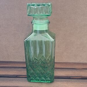Green Glass Decanter with Stopper